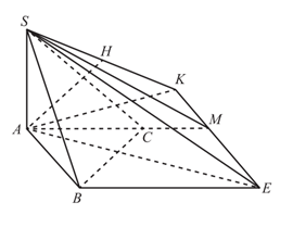 Cho hình chóp S.ABC có đáy ABC là tam giác vuông cân có AB=BC=a . Cạnh bên SA vuông góc với đáy, góc SBA=60 độ . Gọi M là điểm nằm trên AC sao cho AC=2CM . Tính khoảng cách giữa SM và AB. (ảnh 1)