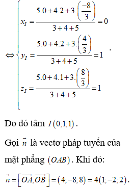 Trong không gian Oxyz, cho hai điểm  A(2;2;1);B(-8/3;4/3;8/3) (ảnh 2)