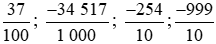a) Viết các phân số thập phân sau đây dưới dạng số thập phân: 37/100