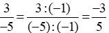 Viết phân số 3/(-5) thành phân số có mẫu dương