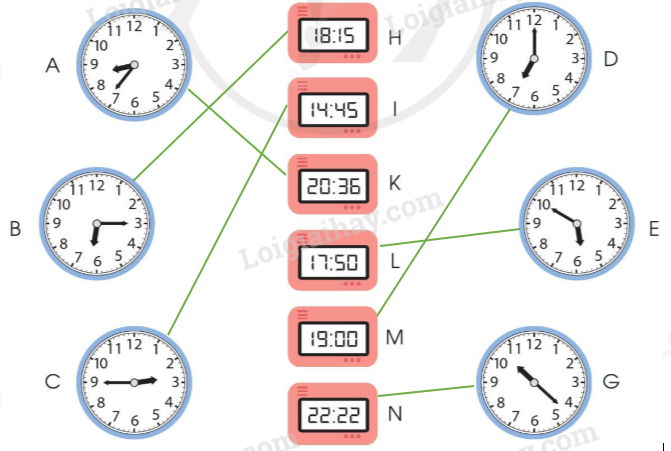 Toán lớp 3 Thực hành xem đồng hồ trang 38, 39 40 | Cánh diều (ảnh 5)