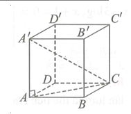 Tính thể tích V của khối lập phương ABCD. A'B'C'D'  biết  . (ảnh 1)