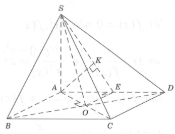 Cho hình chóp S.ABCD có đáy ABCD là hình vuông tâm O, cạnh a. Cạnh bên SA vuông với đáy, góc SBD=60 độ . Tính khoảng cách d giữa hai đường thẳng AB và SO. (ảnh 1)