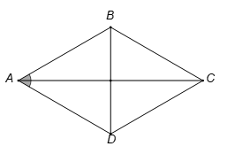 Cho hình thoi ABCD cạnh bằng 1cm và có góc BAD=60 độ . Tính độ dài AC. (ảnh 1)