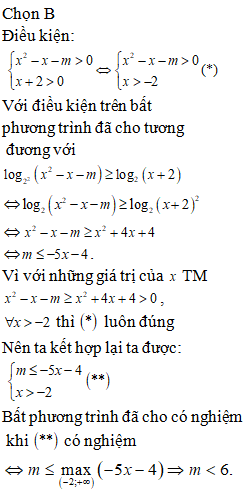 Tìm tập hợp tất cả các giá trị thực của tham số m để bất phương trình (ảnh 1)