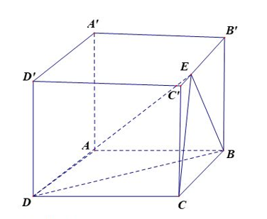 Cho hình hộp chữ nhật có , , . thuộc cạnh sao cho . Thể tích khối chóp bằng: (ảnh 1)