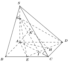  (VD): Cho hình chóp \(S.ABCD\) có đáy \(ABCD\) là hình vuông cạnh \(a\sqrt 2 .\) Cạnh bên \(SA\) vuông góc với đáy. Góc giữa \(SC\) và mặt phẳng đáy bằng \({45^0}.\) Gọi E là trung điểm của  (ảnh 1)