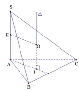 Cho hình chóp \(S.ABC\)có \(SA\)vuông góc với mặt phẳng \(\left( {ABC} \right),SA = a,AB = a\),\(AC = 2a,\) \(\widehat {BAC} = {60^0}.\) Tính diện tích hình cầu ngoại tiếp hình chóp \(S.ABC\) (ảnh 1)