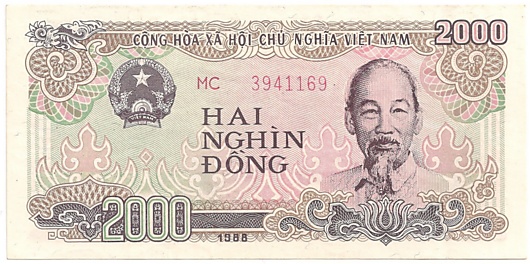 Tờ tiền nào dưới đây có mệnh giá 2 000 đồng?A.  B. C. D.  (ảnh 1)