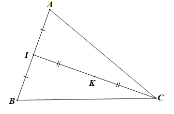 Cho tam giác ABC.Tìm điểm M sao cho vecto MA  + vecto MB  + 2 vecto MC  =  vecto 0 (ảnh 1)