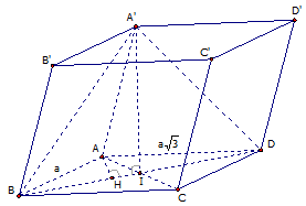 Cho hình hộp ABCDA'B'C'D' có đáy ABCD  là hình chữ nhật  (ảnh 1)