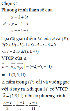 Trong không gian Oxyz , cho đường thẳng (ảnh 1)