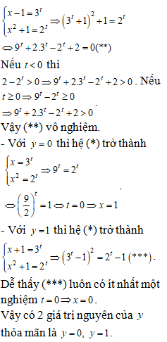 Có bao nhiêu số nguyên y để tồn tại số thực x thỏa mãn (ảnh 2)