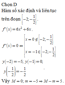 Gọi m là giá trị nhỏ nhất và M là giá trị lớn nhất của hàm số (ảnh 1)