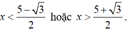 Bất phương trình |(x^2 - 3x + 1)/(x^2 + x + 1)| < 3 có nghiệm là (ảnh 6)