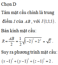 Trong không gian với hệ tọa độ Oxyz, Phương trình của (ảnh 1)