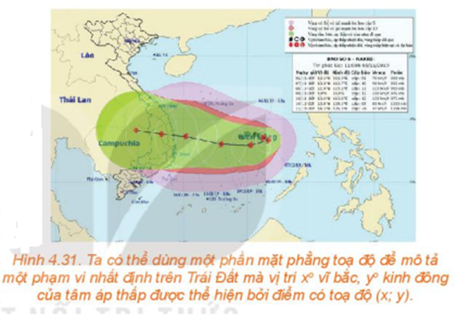 Một bản tin dự báo thời tiết thể hiện đường đi trong 12 giờ của một cơn bão trên một  (ảnh 1)