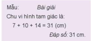 Tính chu vi hình tam giác có độ dài các cạnh là: (ảnh 1)