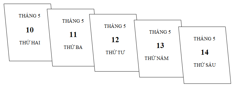 Em hãy nhìn vào các tờ lịch và điền vào chỗ trống :  (ảnh 1)