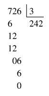 Điền số thích hợp vào ô trống 726 : 3 = ? A. 242 B. 150 C. 162 (ảnh 1)