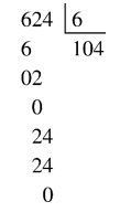 . Kết quả của phép tính 624 : 6 là: A. 104 B. 114 C. 124 D. 134 (ảnh 1)