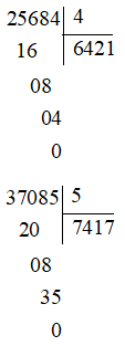 Tính: 25684 : 4 37085 : 5 (ảnh 2)