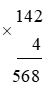 Tích của 142 và 4 là: A. 146  B. 568 C. 468 D. 138  (ảnh 1)