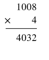 Điền số còn thiếu vào ô trống thừa số 1 008 Thừa số 4 Tích ? A. 4 032 B. 40 032 (ảnh 1)