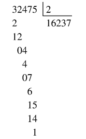 Điền số còn thiếu vào ô trống 32 475 : 2 = ? A. 17 238 B. 17 237 (ảnh 1)