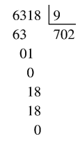 Điền số còn thiếu vào ô trống 6 318 : 9 = ? A. 600 B. 700 C. 620 (ảnh 1)