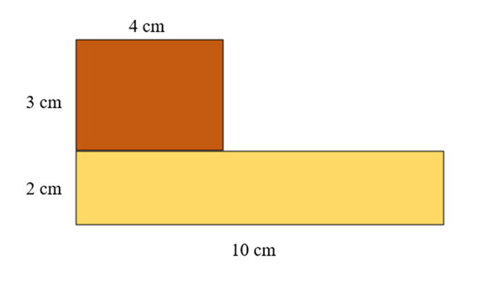 Tính diện tích của hình vẽ dưới đây A. 20 cm B. 20 cm^2 C. 32 cm (ảnh 1)