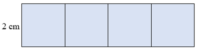 Tính chu vi của hình chữ nhật được tạo thành từ các ô vuông có cạnh 2cm (ảnh 1)