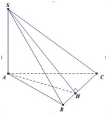 Cho hình chóp S.ABC có SA vuông góc với BC và H là hình chiếu vuông góc của  S lên BC  Khi đó  BC vuông góc với đường thẳng nào sau đây? (ảnh 1)