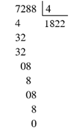 Tìm x, biết: 7288 : x = 4 A. 1322 B. 2544 C. 1822 D. 3854 (ảnh 1)