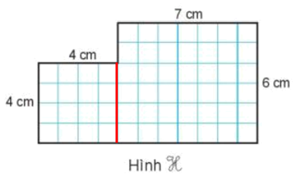 Tính diện tích hình H có kích thước như hình vẽ dưới đây: (ảnh 2)