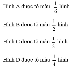 Hình được tô màu 1/4 hình là (ảnh 1)