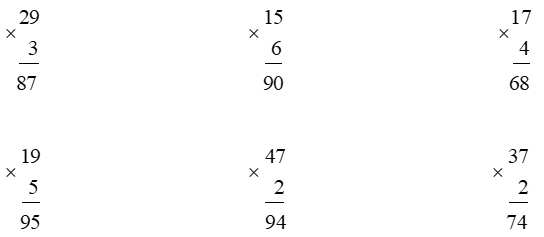 Tính 29 x 3 15 x 6 17 x 4 19 x 5 47 x 2 37 x 2 (ảnh 2)