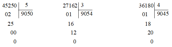 a) Đặt tính rồi tính: 45 250 : 5 27 162 : 3 36 180 : 4 (ảnh 1)