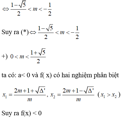 Tìm tất cả các giá trị của tham số m để hệ sau có nghiệm m > -1/2 (ảnh 4)