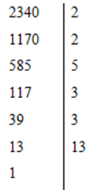  Khi phân tích các số 2150; 1490; 2340 ra thừa số nguyên tố thì (ảnh 3)