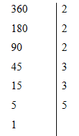  Số 360 khi phân tích được thành thừa số nguyên tố, hỏi tích đó (ảnh 1)