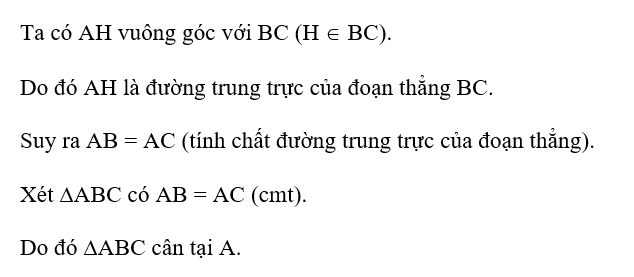 Cho tam giác ∆ABC có đường cao AH và H là trung điểm của BC. Cho (ảnh 2)