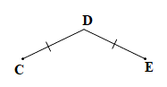 Cho hình vẽ biết CD = DE = 2 cm.     Khi đó: (ảnh 1)