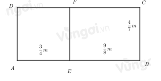 Tính diện tích hình chữ nhật ABCD ở hình sau: (ảnh 1)