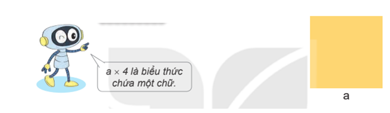 Chu vi P của hình vuông a được tính theo công thức P = a x 4 (ảnh 1)