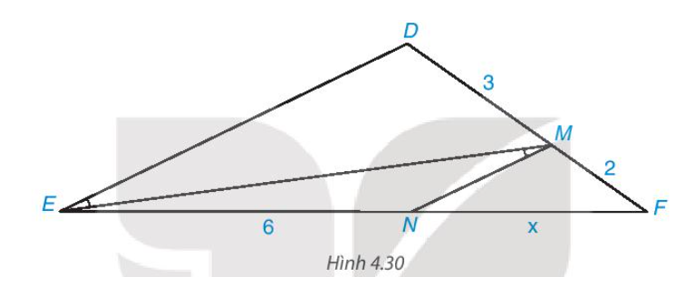 Tìm độ dài x trong Hình 4.30 (ảnh 1)