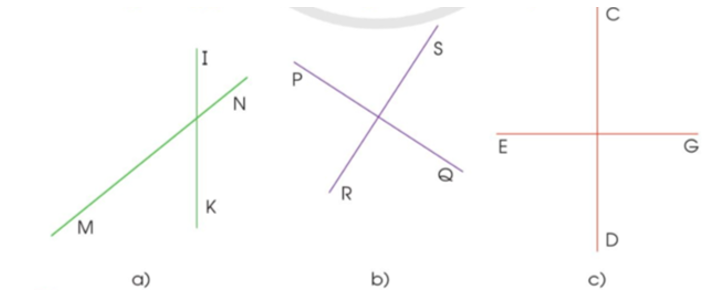 Nêu các cặp đường thẳng vuông góc với nhau, các cặp đường thẳng không vuông góc (ảnh 1)