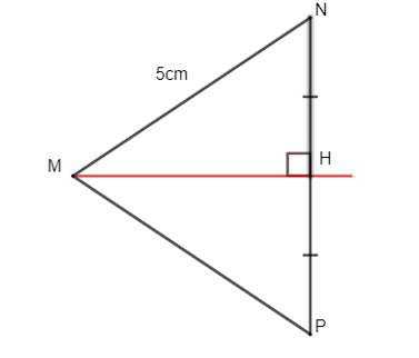 Quan sát hình bên dưới, cho biết H là trung điểm của NP, MH vuông góc với NP tại H (ảnh 1)