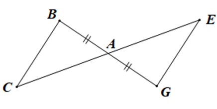 Cho hình vẽ sau: Điều kiện để tam giác ABC = tam giác AGE theo  (ảnh 1)