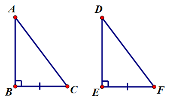 Cho tam giác ABC và tàm giác DEF có BC = EF, . Cần thêm điều kiện gì để  (ảnh 1)